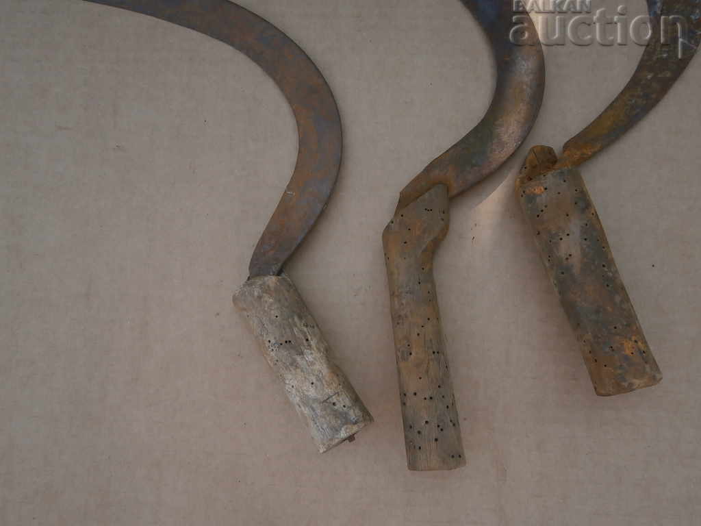 Old Forged Sickle Agricultural Tool Wrought Iron Lot with price 31.00 BGN | € 15.85 Old Forged Sickle Agricultural Tool Wrought Iron Lot with price 31.00 BGN | € 15.85