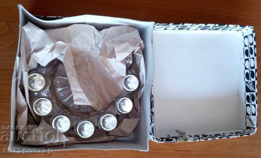 Auction Ashtray Lead Crystal retro social 1988 original box Auction Ashtray Lead Crystal retro social 1988 original box