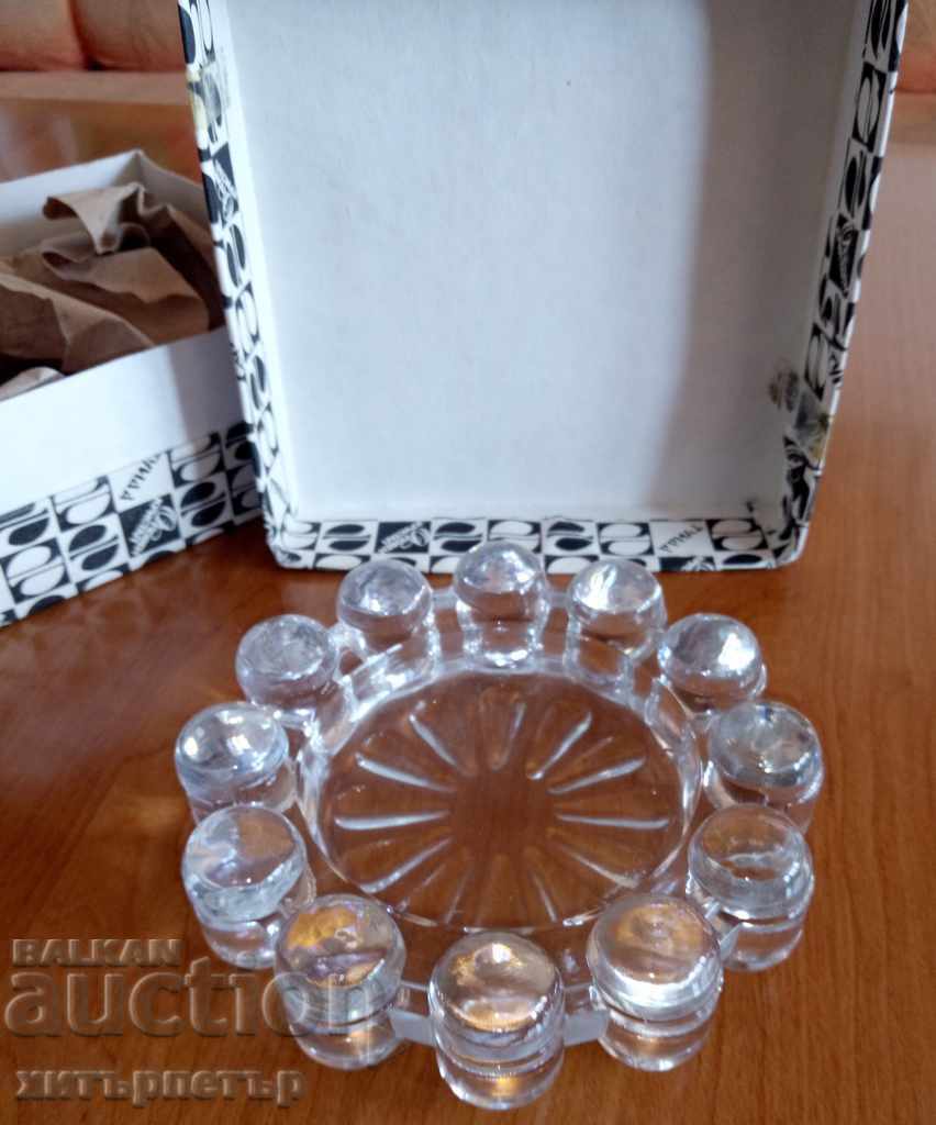 Ashtray Lead Crystal retro social 1988 original box