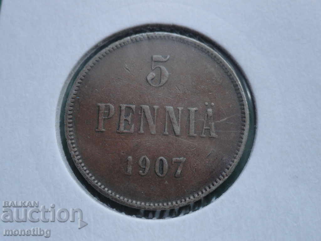 Russia (for Finland) 1907 - 5 pennies - 5