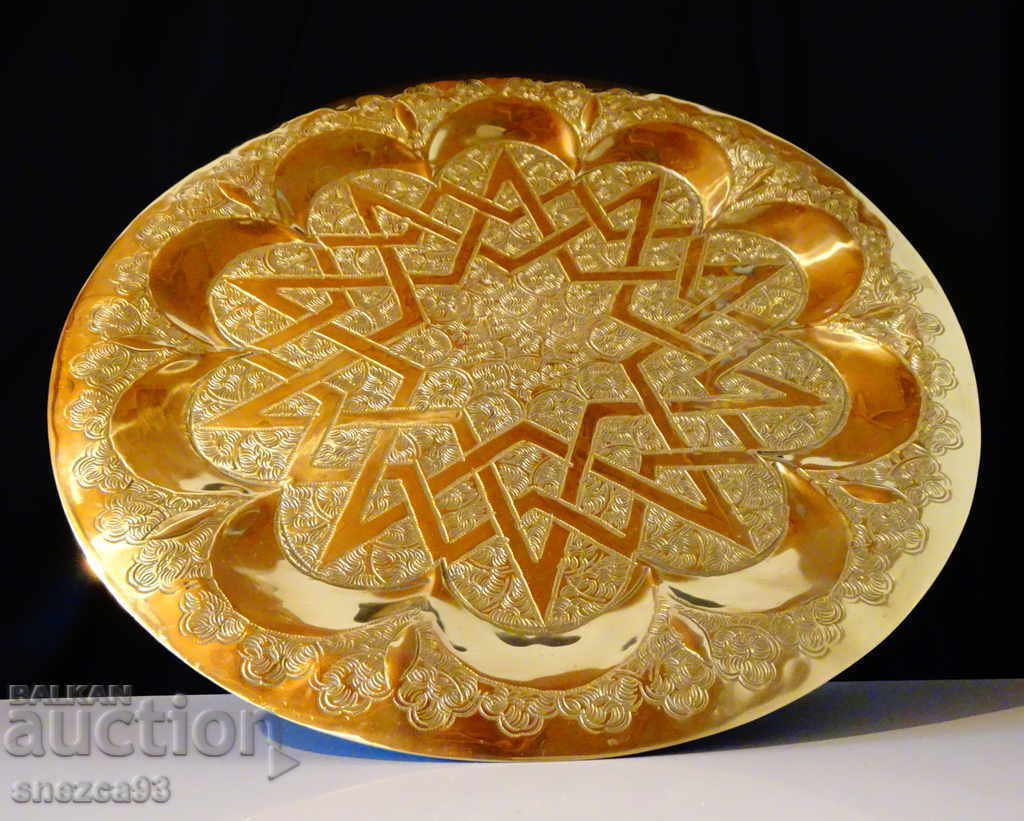 Persian bronze tray, platter, blue 810 gr - 5 Persian bronze tray, platter, blue 810 gr - 5