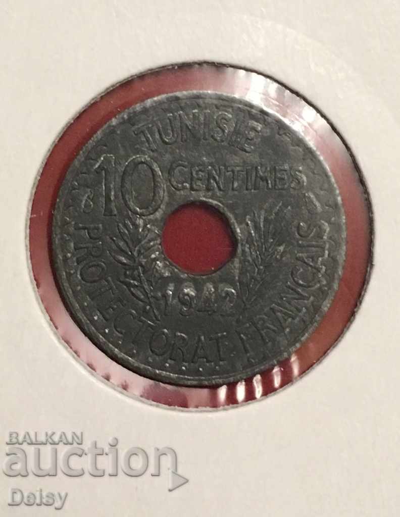Тунис 10 сантима 1942г.
