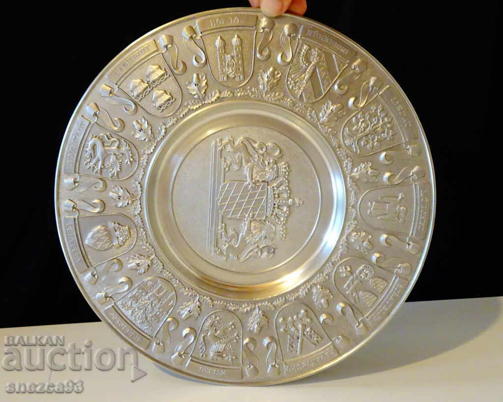 Auction Colored plate, panorama Bavaria 590 gr., crown, lion Auction Colored plate, panorama Bavaria 590 gr., crown, lion