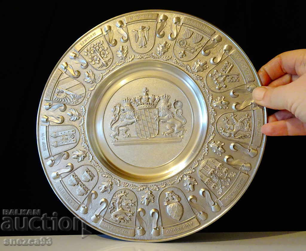 Colored plate, panorama Bavaria 590 gr., crown, lion Colored plate, panorama Bavaria 590 gr., crown, lion