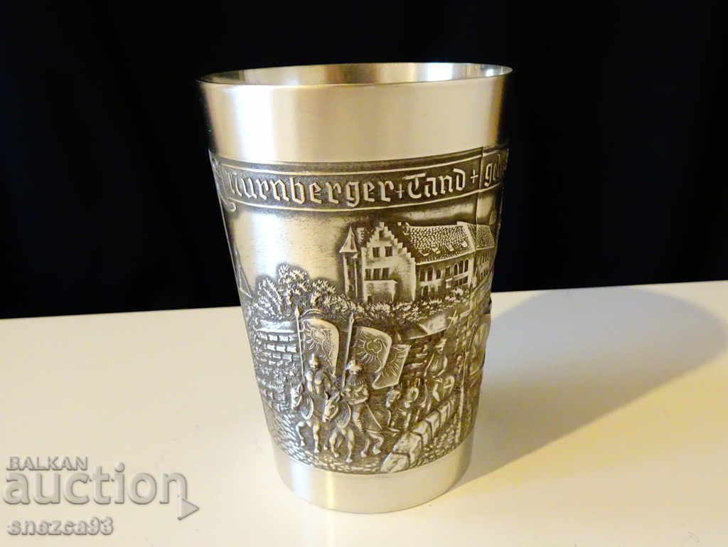West German mug, Nuremberg pewter mug.