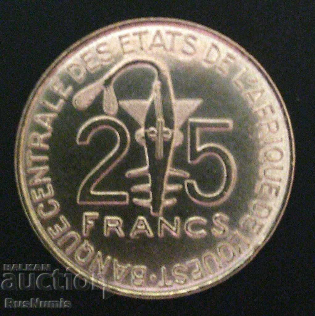 Западна Африка.(ВСЕАО).25 франка 2015 г. UNC.