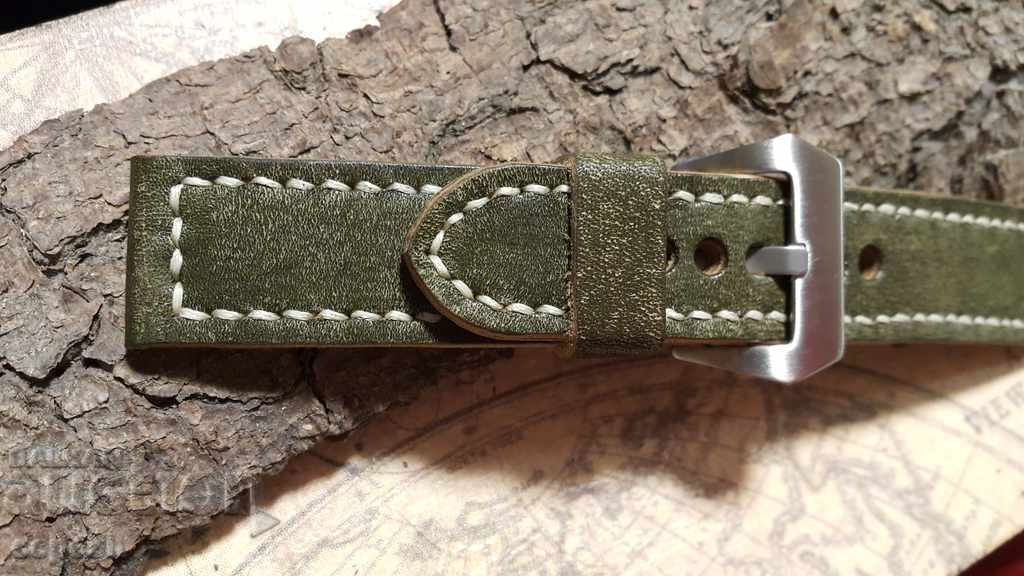 Leather watch strap 24mm Genuine leather handmade 505 with price 40.00 BGN | € 20.45 Leather watch strap 24mm Genuine leather handmade 505 with price 40.00 BGN | € 20.45