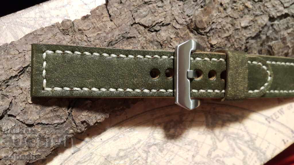 Auction Leather watch strap 24mm Genuine leather handmade 505 Auction Leather watch strap 24mm Genuine leather handmade 505