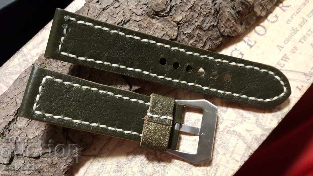 Delivery of Leather watch strap 24mm Genuine leather handmade 505 Delivery of Leather watch strap 24mm Genuine leather handmade 505