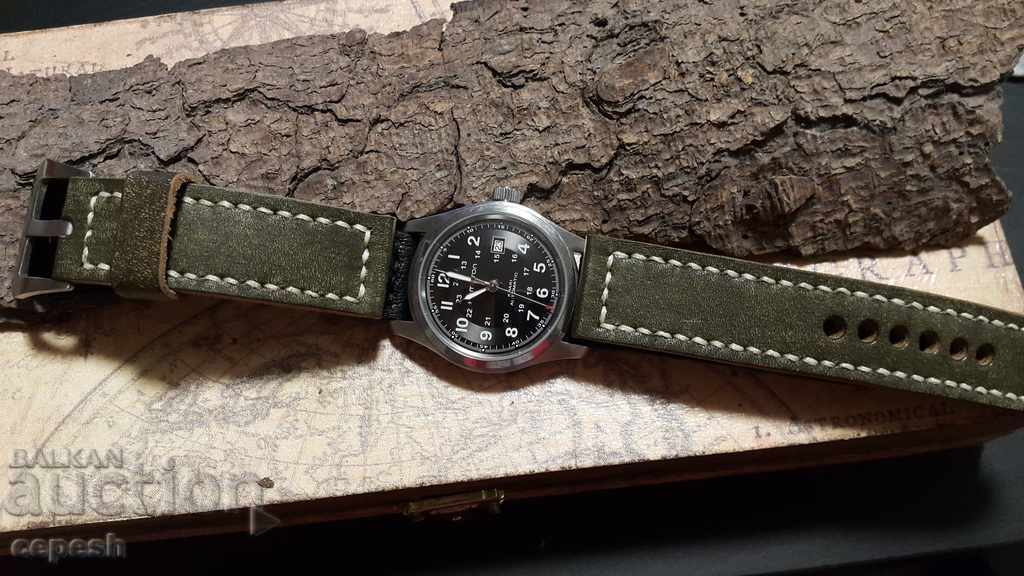 Leather watch strap 24mm Genuine leather handmade 505 - 5 Leather watch strap 24mm Genuine leather handmade 505 - 5