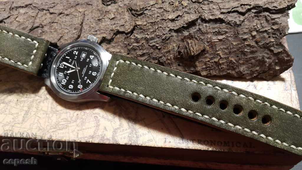 Leather watch strap 24mm Genuine leather handmade 505 - 6 Leather watch strap 24mm Genuine leather handmade 505 - 6