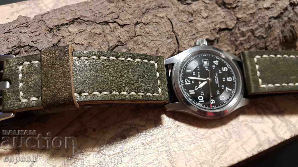 Leather watch strap 24mm Genuine leather handmade 505 - 7 Leather watch strap 24mm Genuine leather handmade 505 - 7