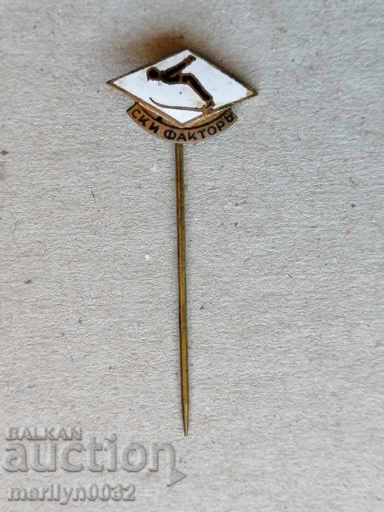 Нагръден знак Ски факторъ емайл медал значка Нагръден знак Ски факторъ емайл медал значка