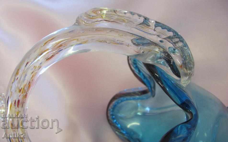 Old Morano Crystal Glass Basket, Bonbonniere - 7 Old Morano Crystal Glass Basket, Bonbonniere - 7