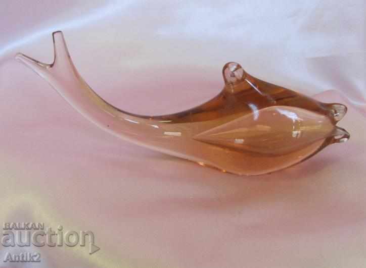 Auction Old Morano Crystal Glass Figure-Fish Auction Old Morano Crystal Glass Figure-Fish