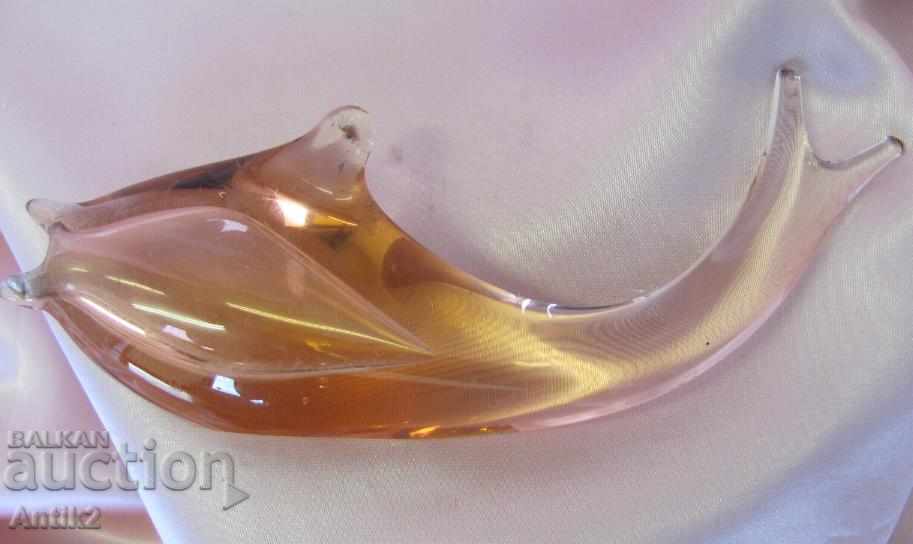 Old Morano Crystal Glass Figure-Fish - 5 Old Morano Crystal Glass Figure-Fish - 5