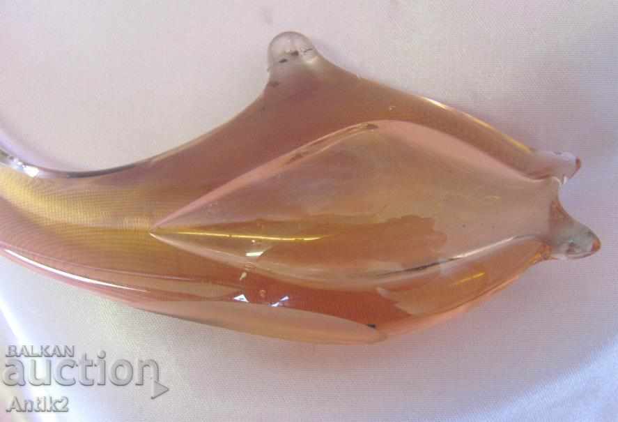 Old Morano Crystal Glass Figure-Fish - 6 Old Morano Crystal Glass Figure-Fish - 6