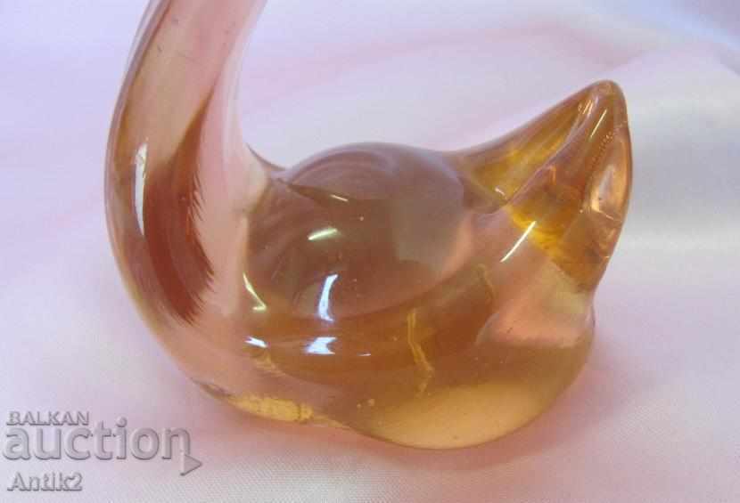 Auction Old Crystal Glass Figure-Swan Auction Old Crystal Glass Figure-Swan