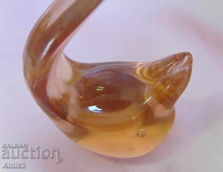 Auction Old Crystal Glass Figure-Swan Auction Old Crystal Glass Figure-Swan