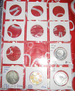 Cartons for coins 10 pcs - self-adhesive !!!