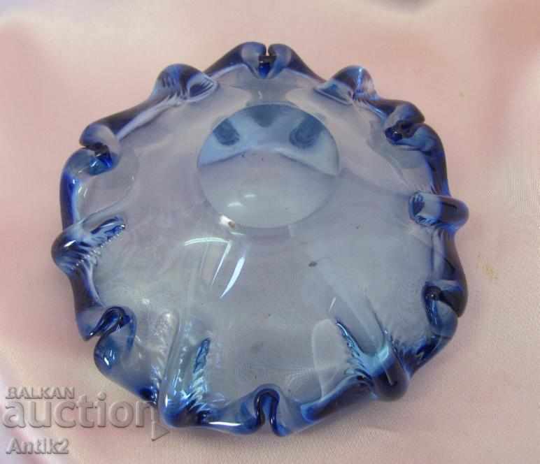 Star Morano Crystal Glass Ashtray - 5 Star Morano Crystal Glass Ashtray - 5