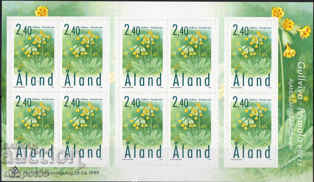 1999. Aaland (Finlanda). Flori. Adeziv. Block.