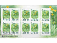 1999. Aaland (Finland). Flowers. Adhesive. Block.