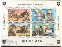 1974. Insula Man. Jubileu - Sir Winston Churchill. Bloc.