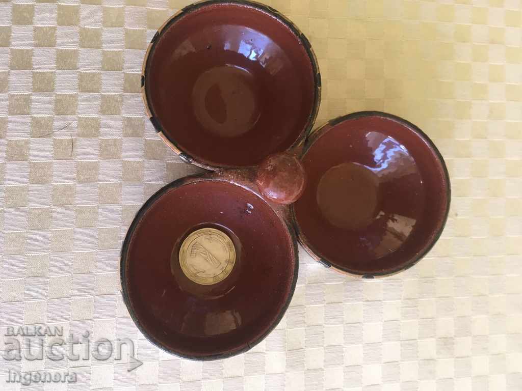 SOLNIȚĂ TRIO CERAMICĂ VECHE NEFOLOSITĂ