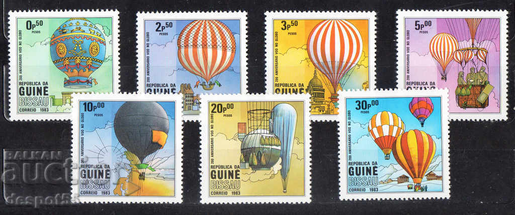 1983. Guineea-Bissau. 200 de ani de la primul zbor tripulat.
