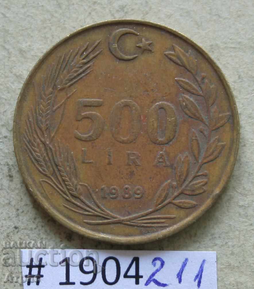 500  лири 1989  Турция
