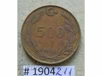 500 liras 1989 Turcia
