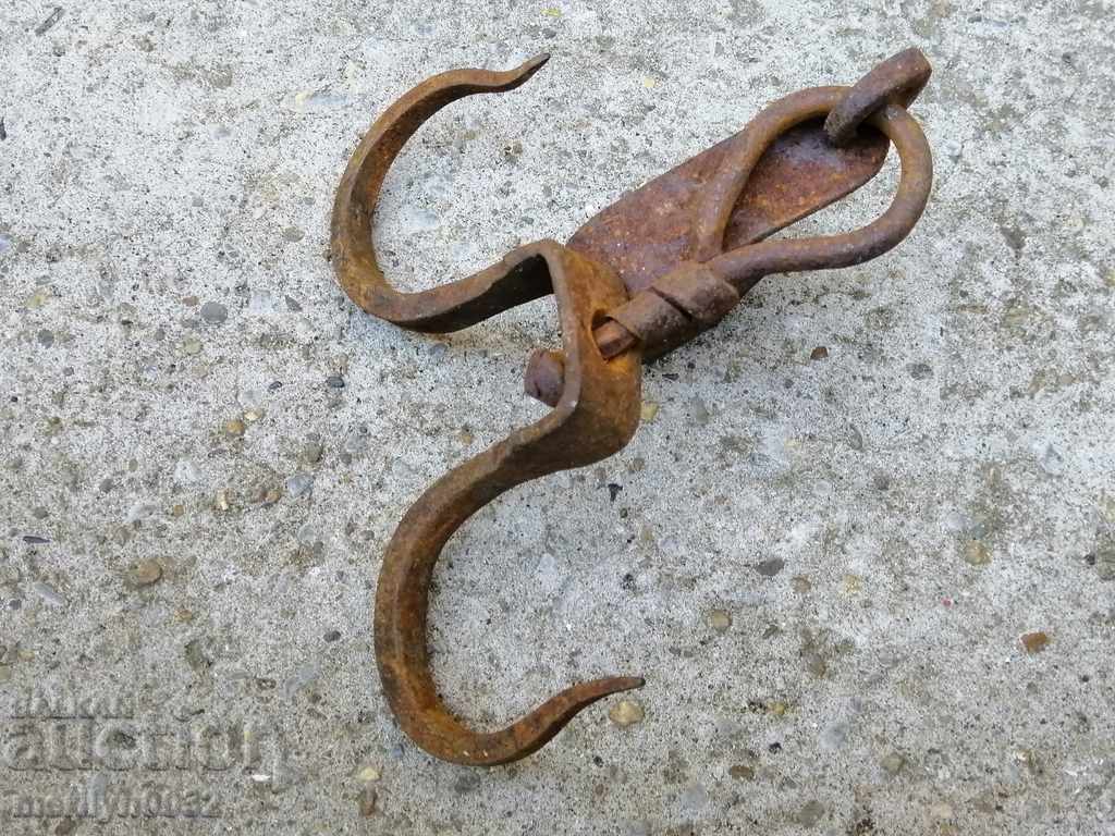 An old forged scraping hook, double twin with price 39.00 BGN | € 19.94 An old forged scraping hook, double twin with price 39.00 BGN | € 19.94
