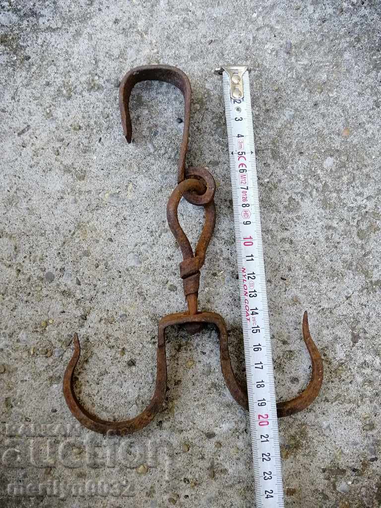 Delivery of An old forged scraping hook, double twin Delivery of An old forged scraping hook, double twin