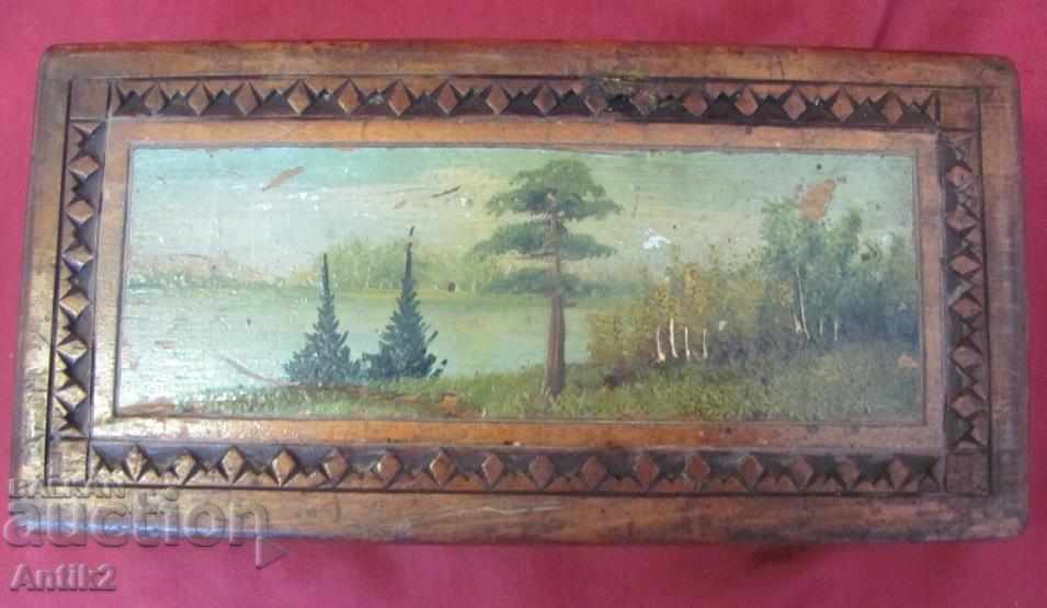 19th century Wooden Box hand-painted carving with price 130.00 BGN | € 66.47 19th century Wooden Box hand-painted carving with price 130.00 BGN | € 66.47