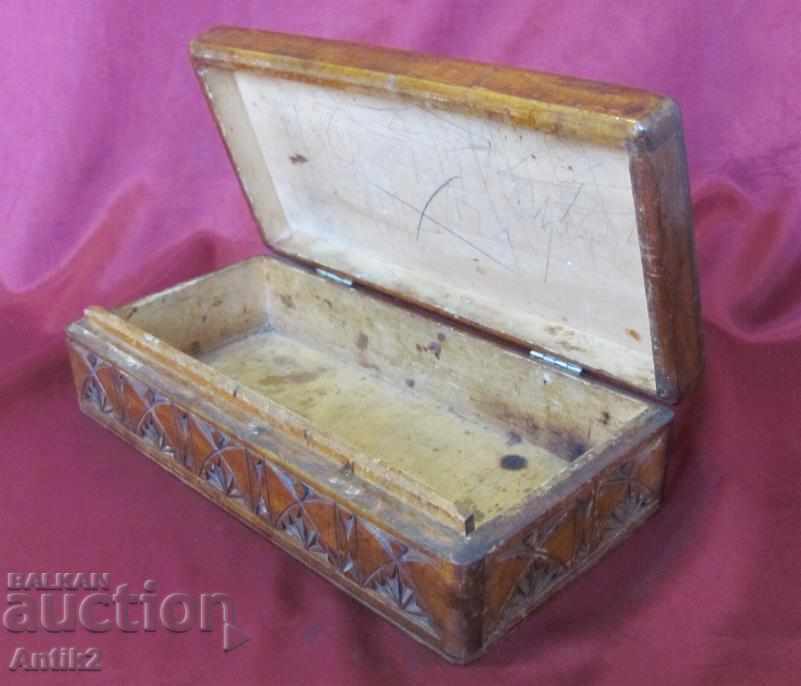 19th century Wooden Box hand-painted carving - 7 19th century Wooden Box hand-painted carving - 7