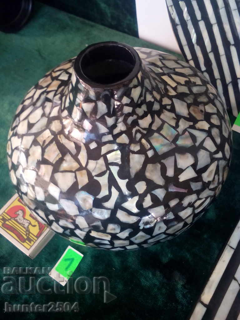 Bamboo set with mother-of-pearl 3 vessels. Magnificent. Japan? with price 39.95 BGN | € 20.43 Bamboo set with mother-of-pearl 3 vessels. Magnificent. Japan? with price 39.95 BGN | € 20.43