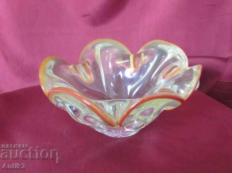 Auction Antique Morano Crystal Glass small bonbonniere Auction Antique Morano Crystal Glass small bonbonniere