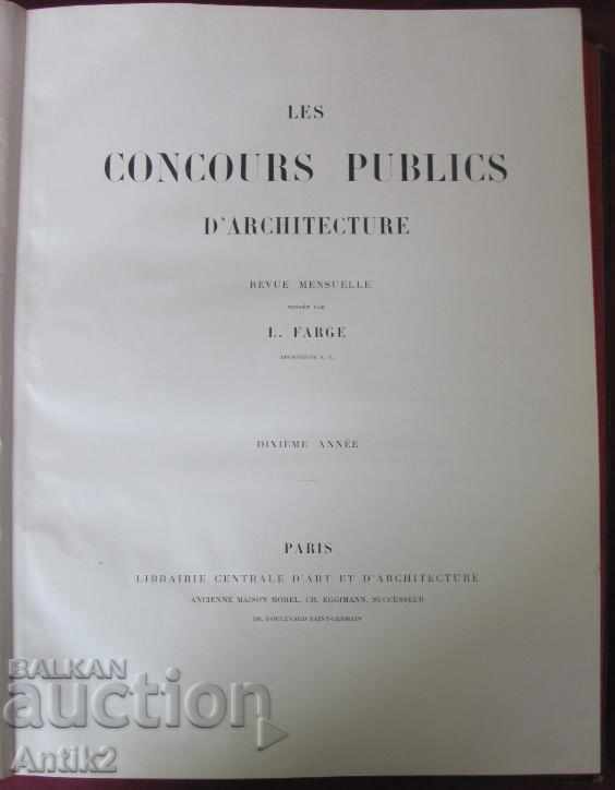 Auction 1895-1907 Art Nouveau Album LES CONCOURS PUBLICS DARCHITEC TURE Auction 1895-1907 Art Nouveau Album LES CONCOURS PUBLICS DARCHITEC TURE