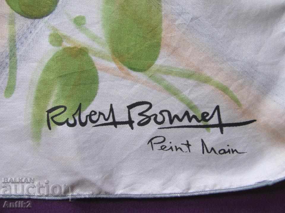 Delivery of 70's Hand-painted Ladies Handmade Scarf ROBERT BONNET