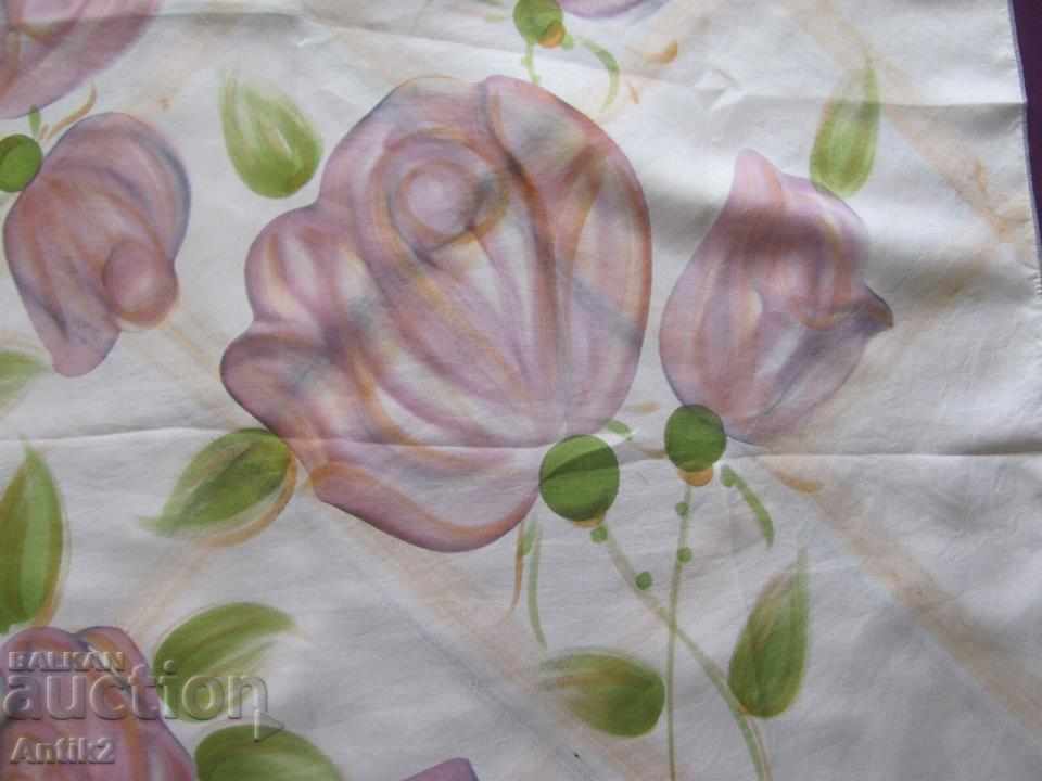 70's Hand-painted Ladies Handmade Scarf ROBERT BONNET - 6