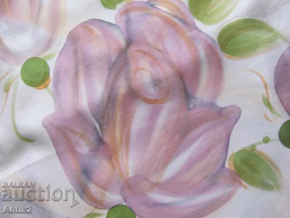 70's Hand-painted Ladies Handmade Scarf ROBERT BONNET - 7