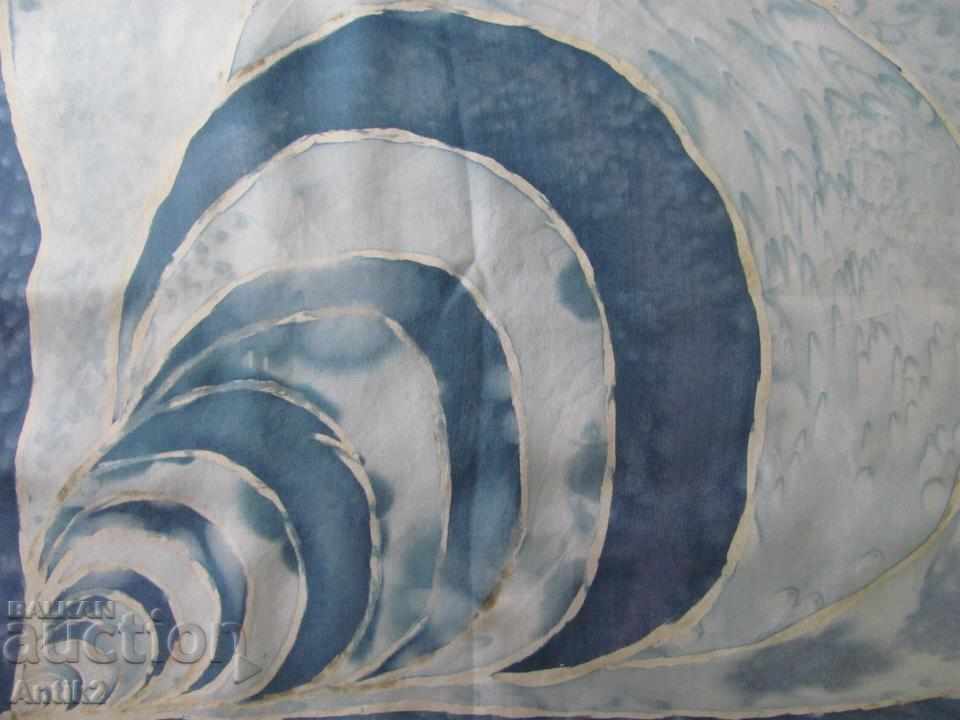 Delivery of 70s Hand Drawn Author's Silk Ladies Scarf Delivery of 70s Hand Drawn Author's Silk Ladies Scarf