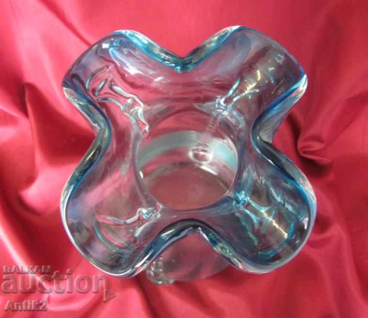 Доставка на Стара Морано Кристално Стъкло голяма масивна Ваза Доставка на Стара Морано Кристално Стъкло голяма масивна Ваза