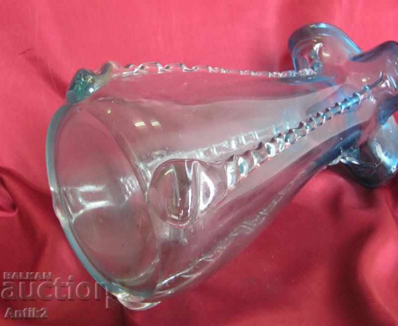 Стара Морано Кристално Стъкло голяма масивна Ваза - 6 Стара Морано Кристално Стъкло голяма масивна Ваза - 6