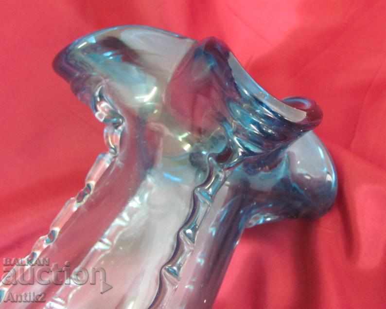 Стара Морано Кристално Стъкло голяма масивна Ваза - 7 Стара Морано Кристално Стъкло голяма масивна Ваза - 7