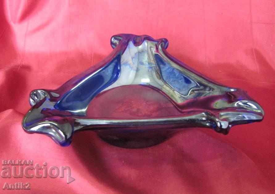 Old Crystal Glass Solid Ashtray