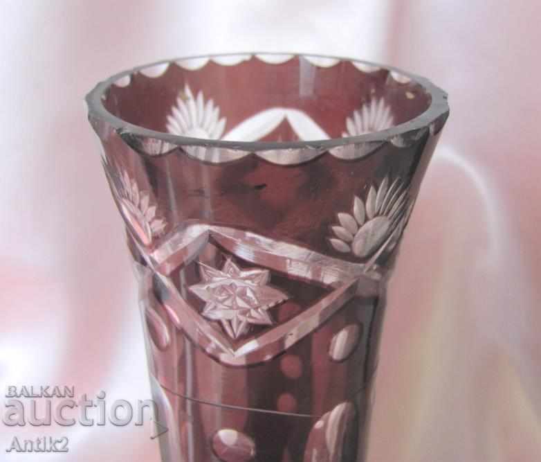 Old Crystal Colored Glass Vase with price 70.00 BGN | € 35.79