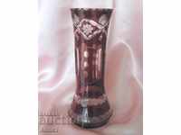 Old Crystal Colored Glass Vase