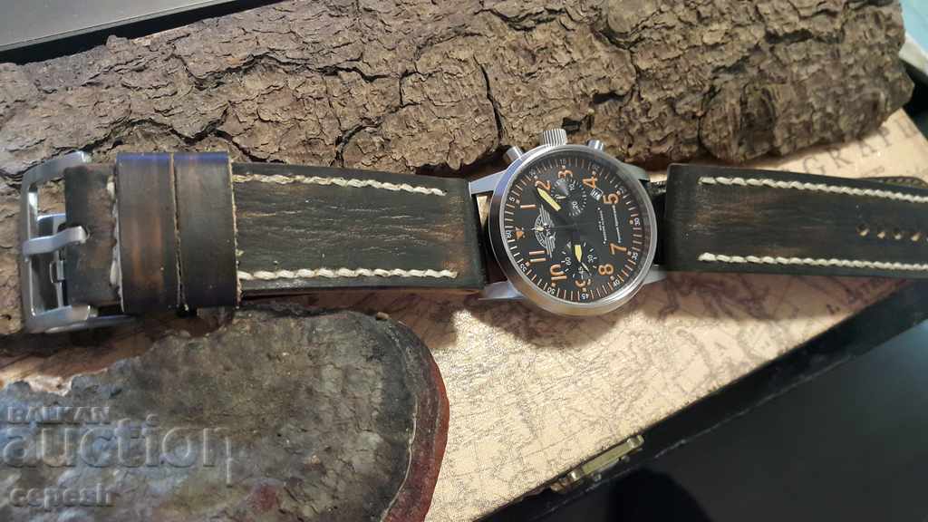 Leather watch strap 26mm Genuine leather 373 - 7 Leather watch strap 26mm Genuine leather 373 - 7